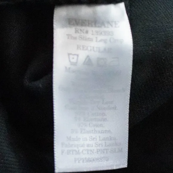 Everlane Womens Black High Waisted Slim Straight Leg Crop Jeans Pants Size 8