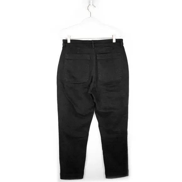 Everlane Womens Black High Waisted Slim Straight Leg Crop Jeans Pants Size 8