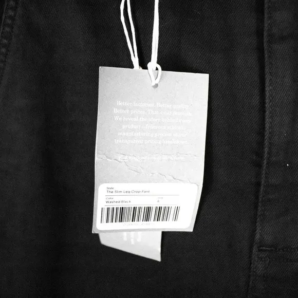 Everlane Womens Black High Waisted Slim Straight Leg Crop Jeans Pants Size 8