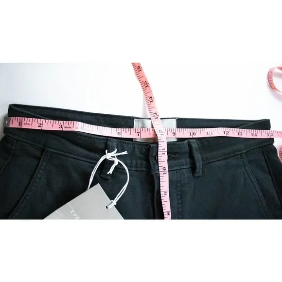 Everlane Womens Black High Waisted Slim Straight Leg Crop Jeans Pants Size 8