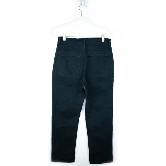 Everlane Womens Navy Blue High Waisted Slim Straight Leg Crop Pants Size 2 Denim