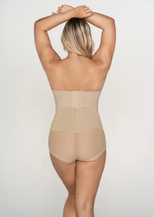 Extra High-Waisted Sheer Bottom Sculpting Shaper Panty - Nude