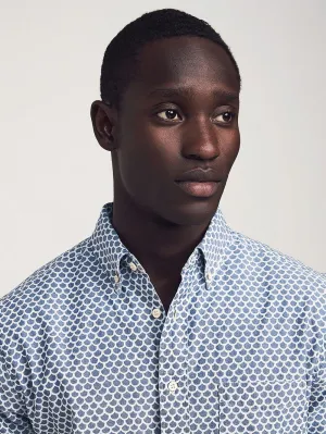FAHERTY- Short-Sleeve Stretch Playa Shirt- Fish Scale Redux