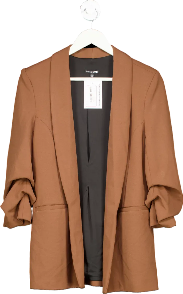 Fashion Nova Brown Open Blazer Jacket S
