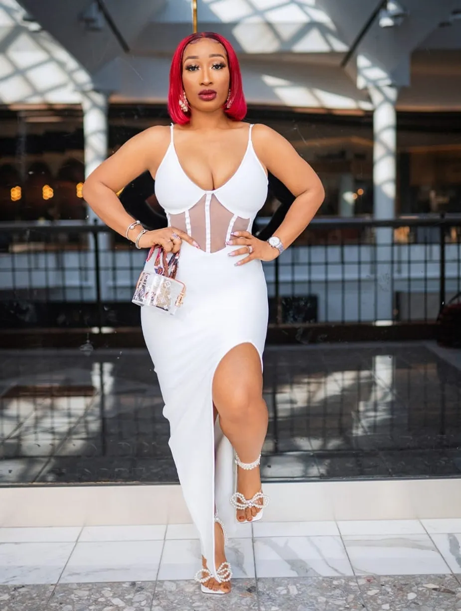 FINAL SALE! Beverly- High Slit Bandage Dress (CLEARANCE OUTLET! Final Sale/No Return/No Exchange!)