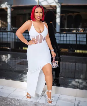 FINAL SALE! Beverly- High Slit Bandage Dress (CLEARANCE OUTLET! Final Sale/No Return/No Exchange!)