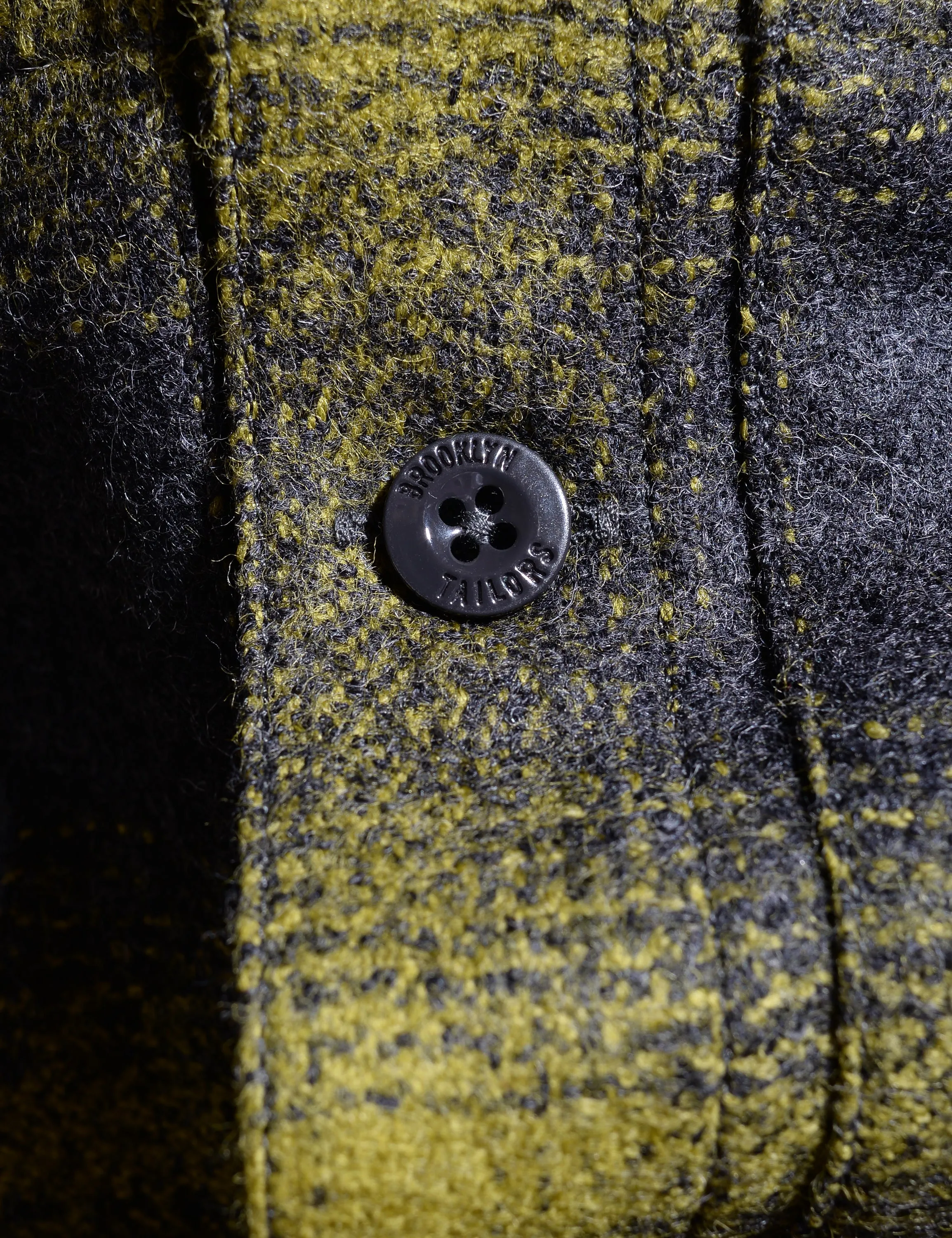 FINAL SALE: BKT15 Shirt Jacket in Boiled Wool Plaid - Gray & Acid Green
