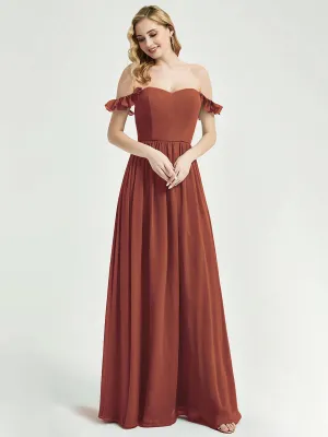 [Final Sale] Cinnamon Rose Detachable Straps Convertible Chiffon Bridesmaid Dress