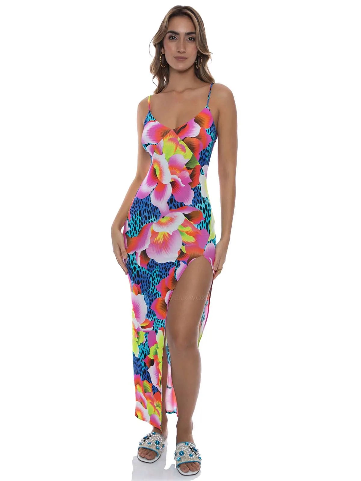 Fitted Side Slit Maxi Dress ::RET