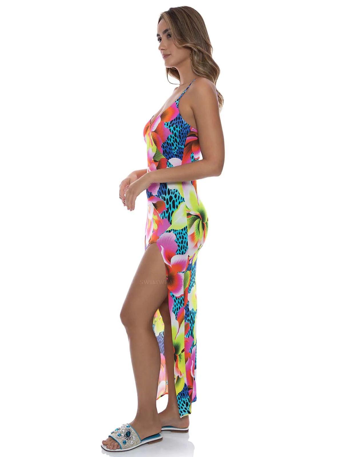Fitted Side Slit Maxi Dress ::RET