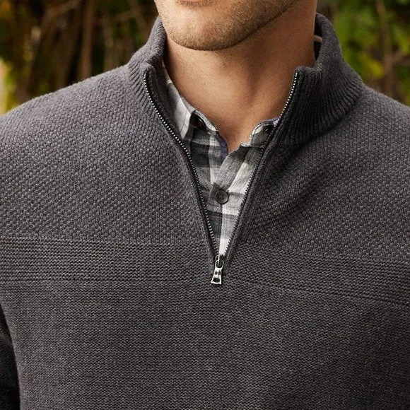 Flag & Anthem Men's Maroon Heather Henryville 1/4 Zip Pullover $70 NWT