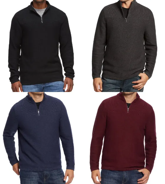 Flag & Anthem Men's Maroon Heather Henryville 1/4 Zip Pullover $70 NWT