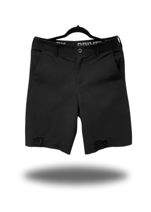 FLEX FITTED CUT OFF BLACK SHORTS