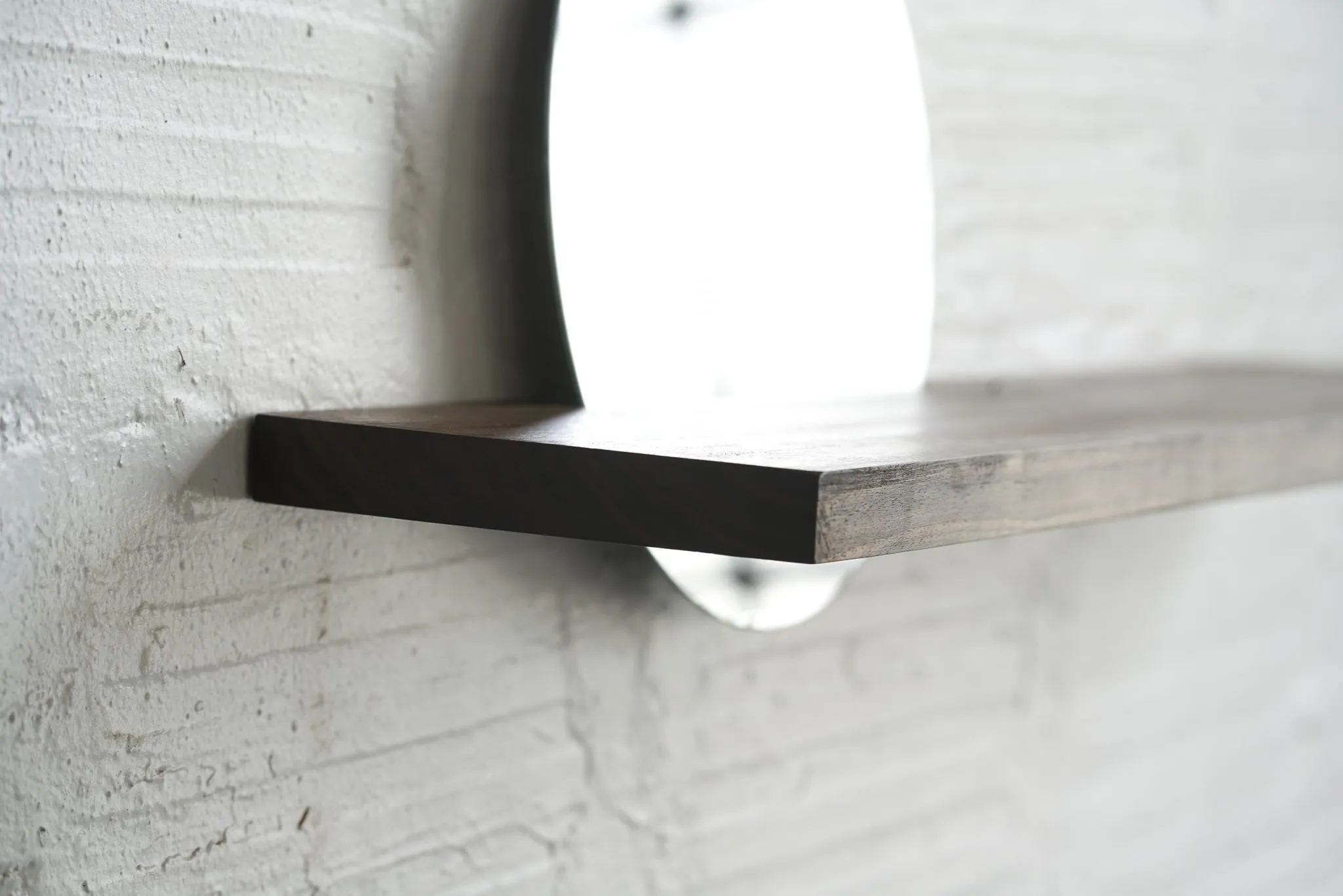 Floating Mirror Hardwood Shelf - Small