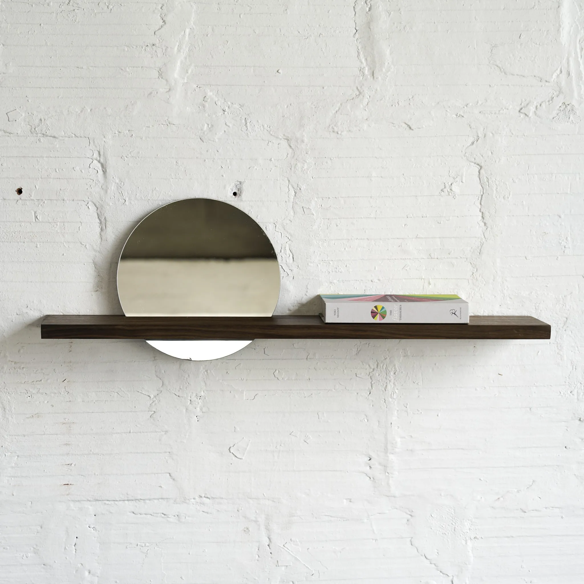 Floating Mirror Hardwood Shelf - Small