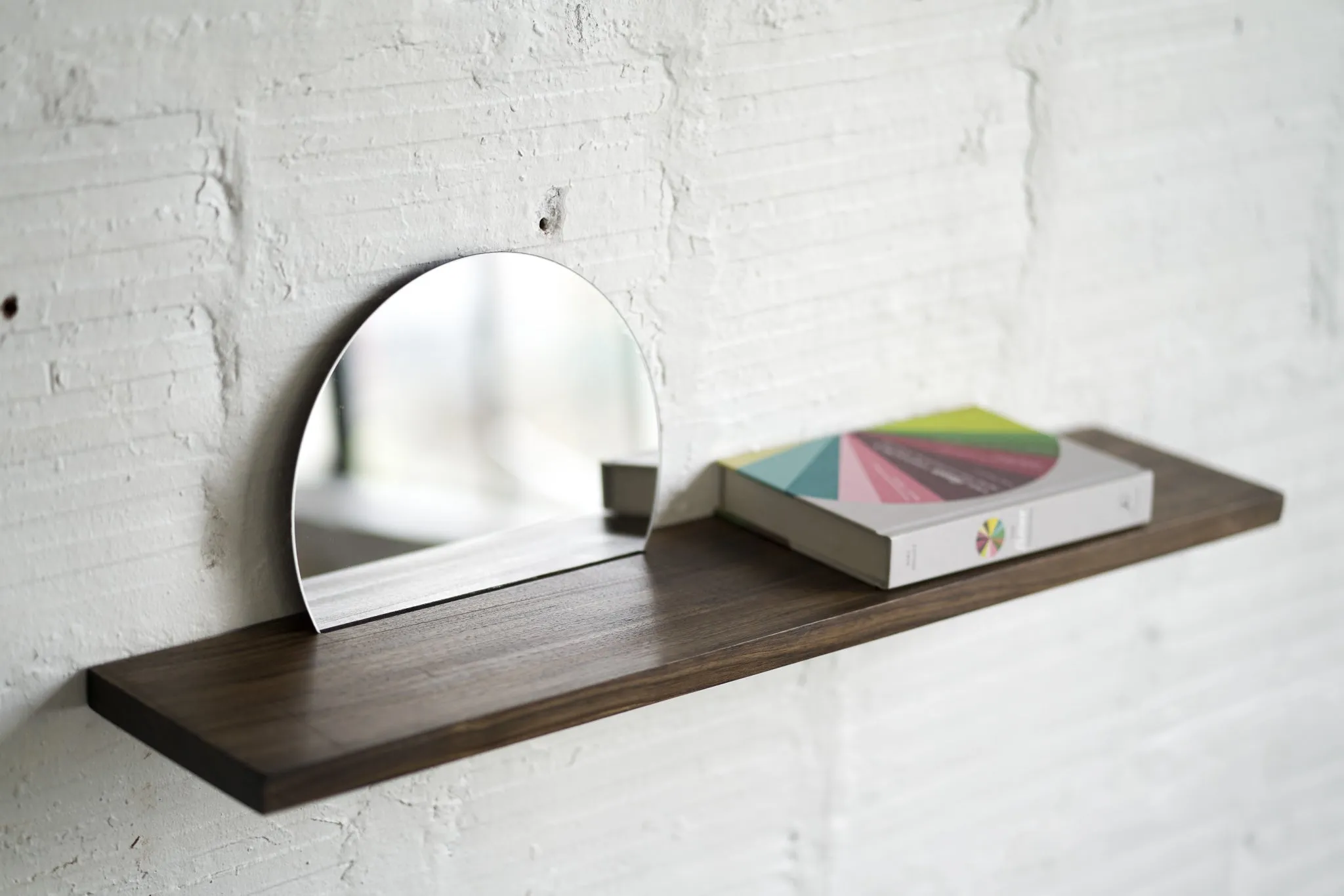Floating Mirror Hardwood Shelf - Small