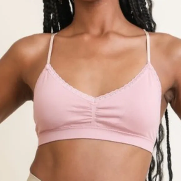 Floral Applique Racerback Padded Bralette