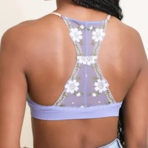 Floral Applique Racerback Padded Bralette