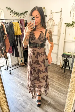 FLORAL RUFFLE MAXI DRESS