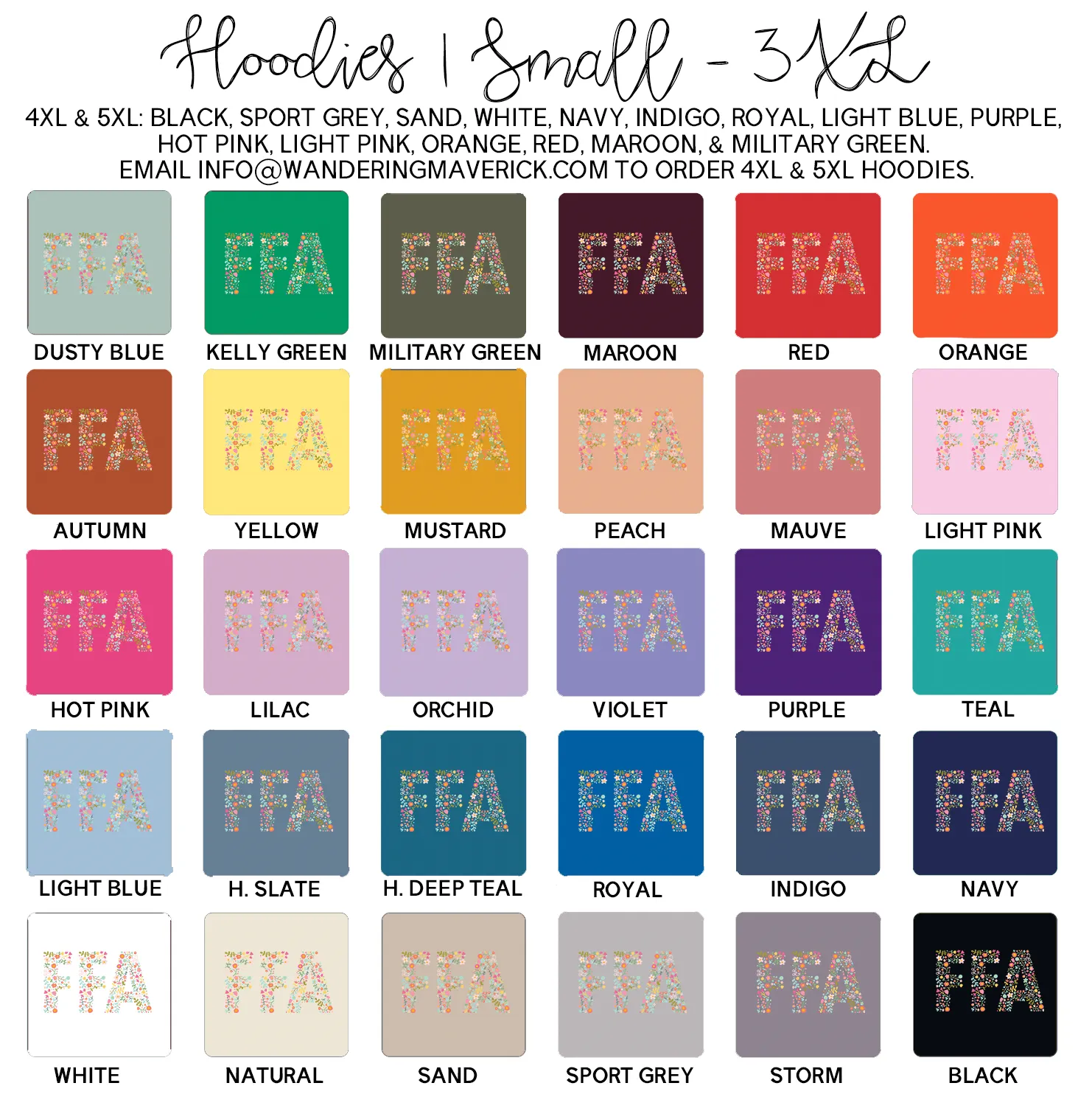 Flower FFA Sketch Hoodie (S-3XL) Unisex - Multiple Colors!