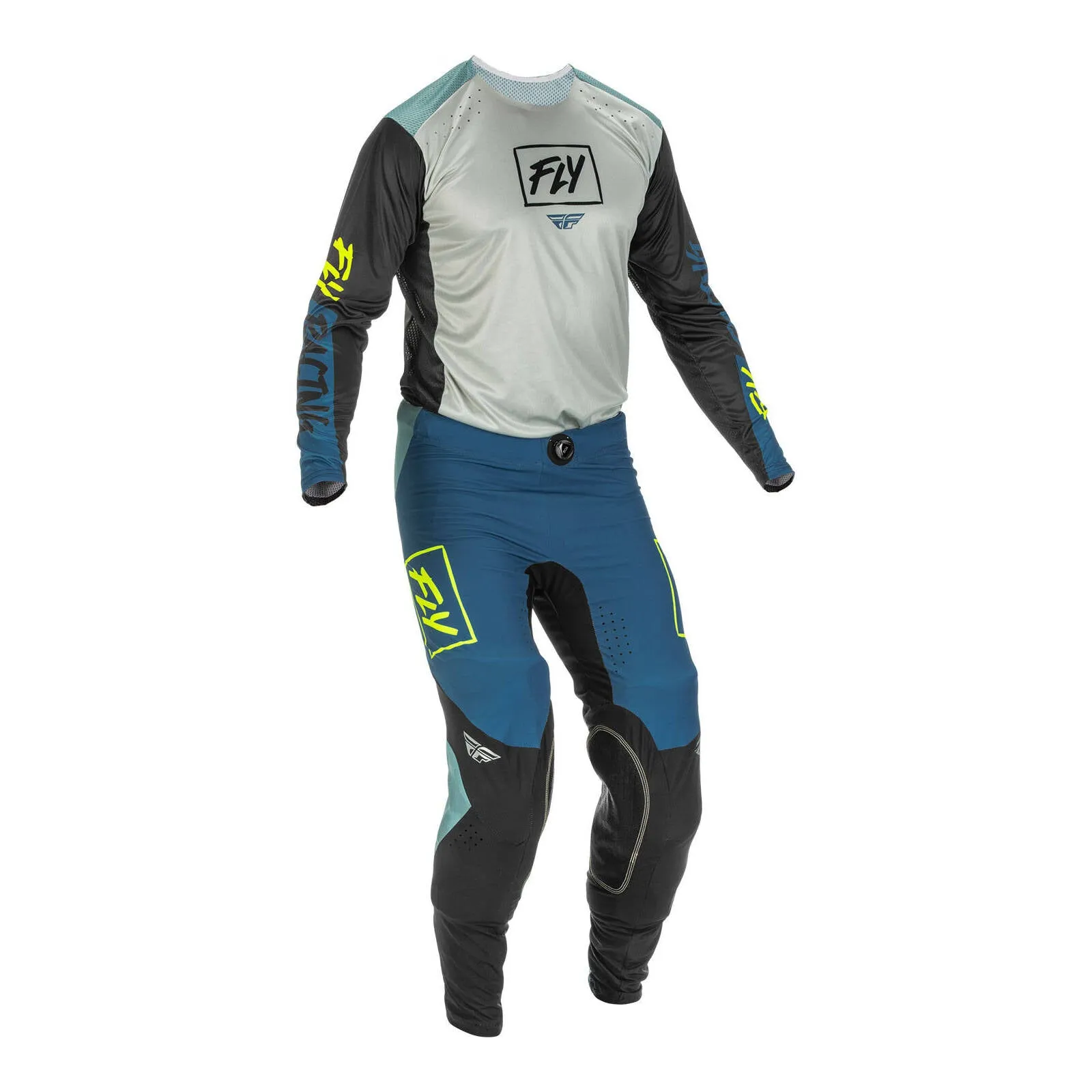 Fly Racing 2022 Lite Hydrogen Pant - Grey / Teal / Hi-Vis