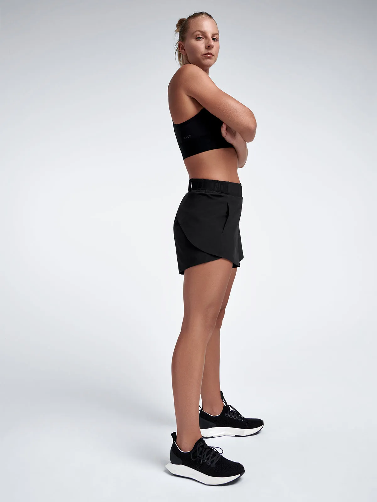 FLY RUN Recycled Short Black