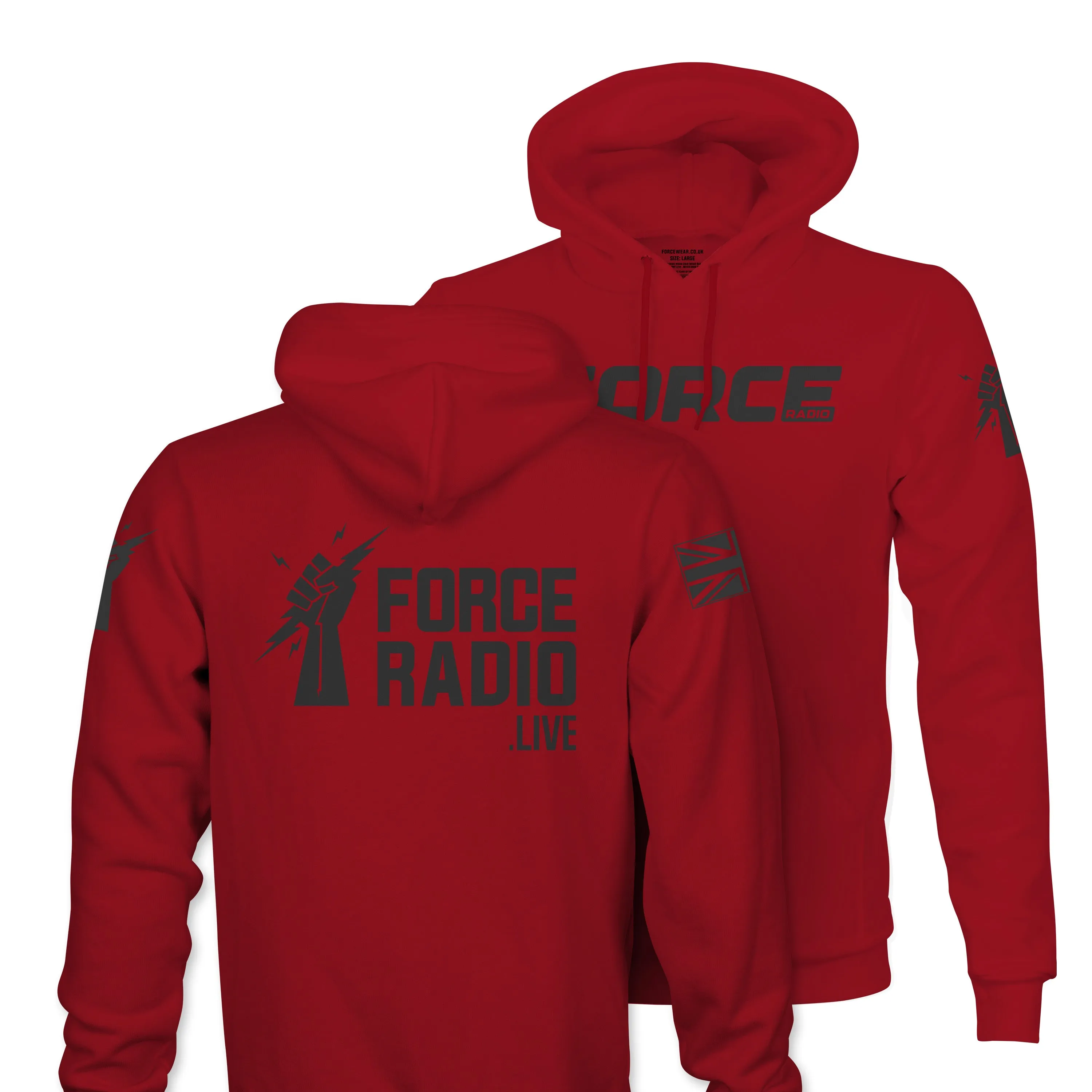 FORCE RADIO GREY BANNER & BACK HOODIE