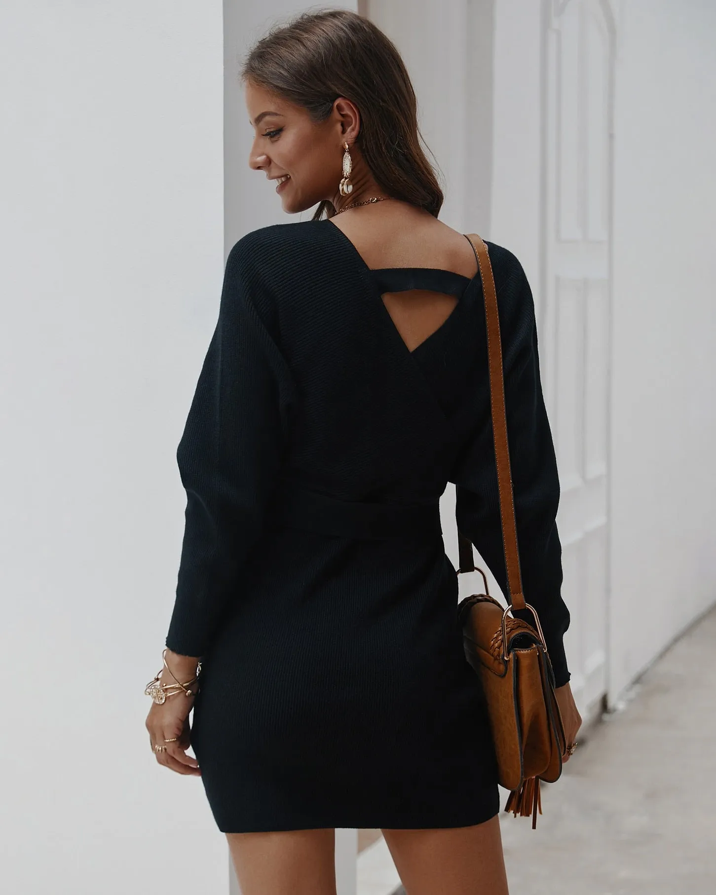 FOURBASIX Essential Knit Sweater Dress