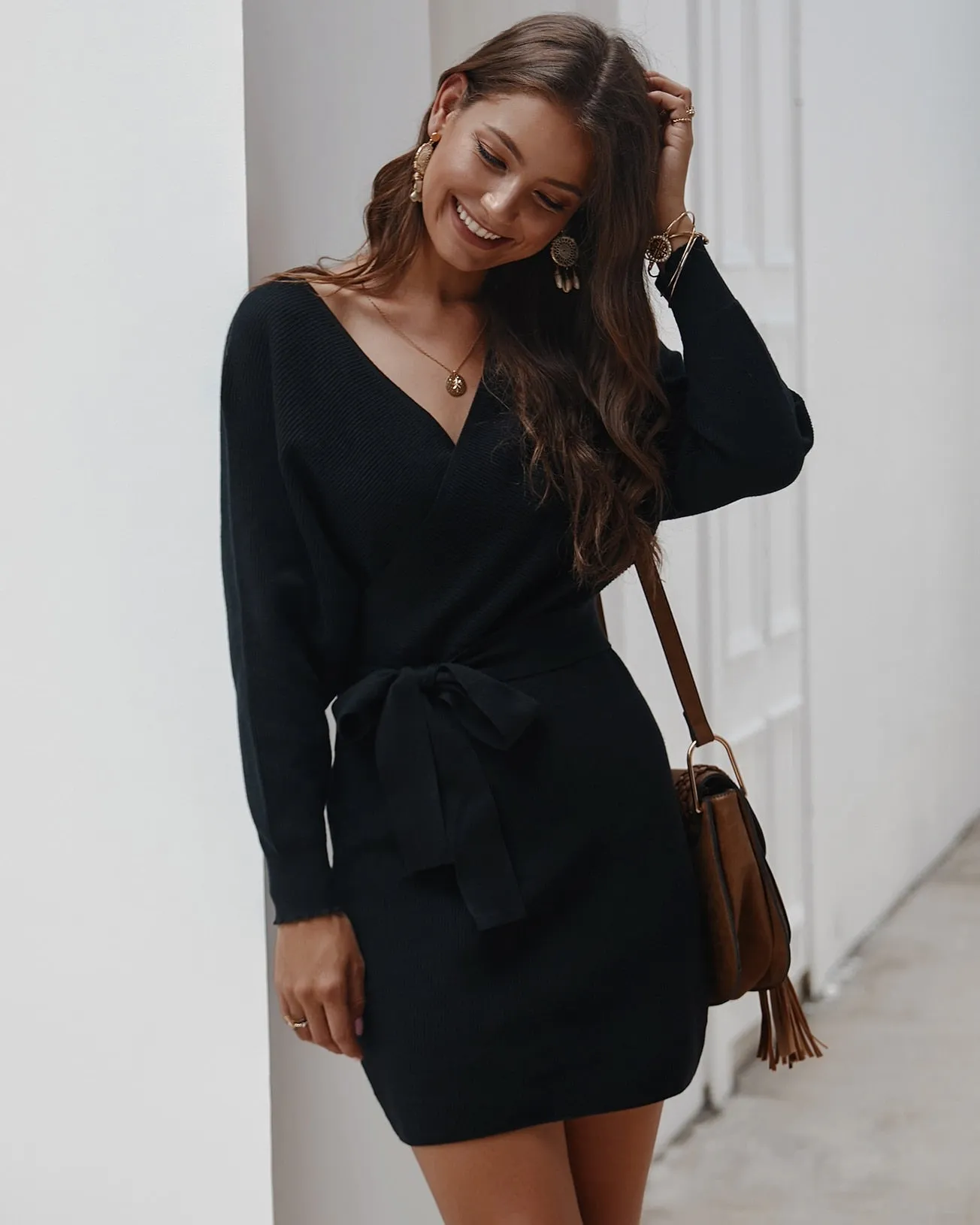 FOURBASIX Essential Knit Sweater Dress
