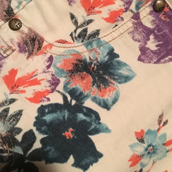 FP Floral Printed Denim Cutoff Shorts