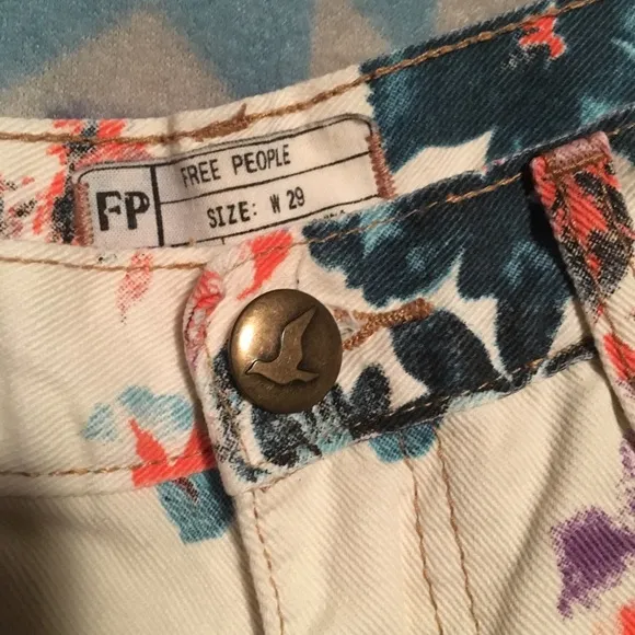 FP Floral Printed Denim Cutoff Shorts