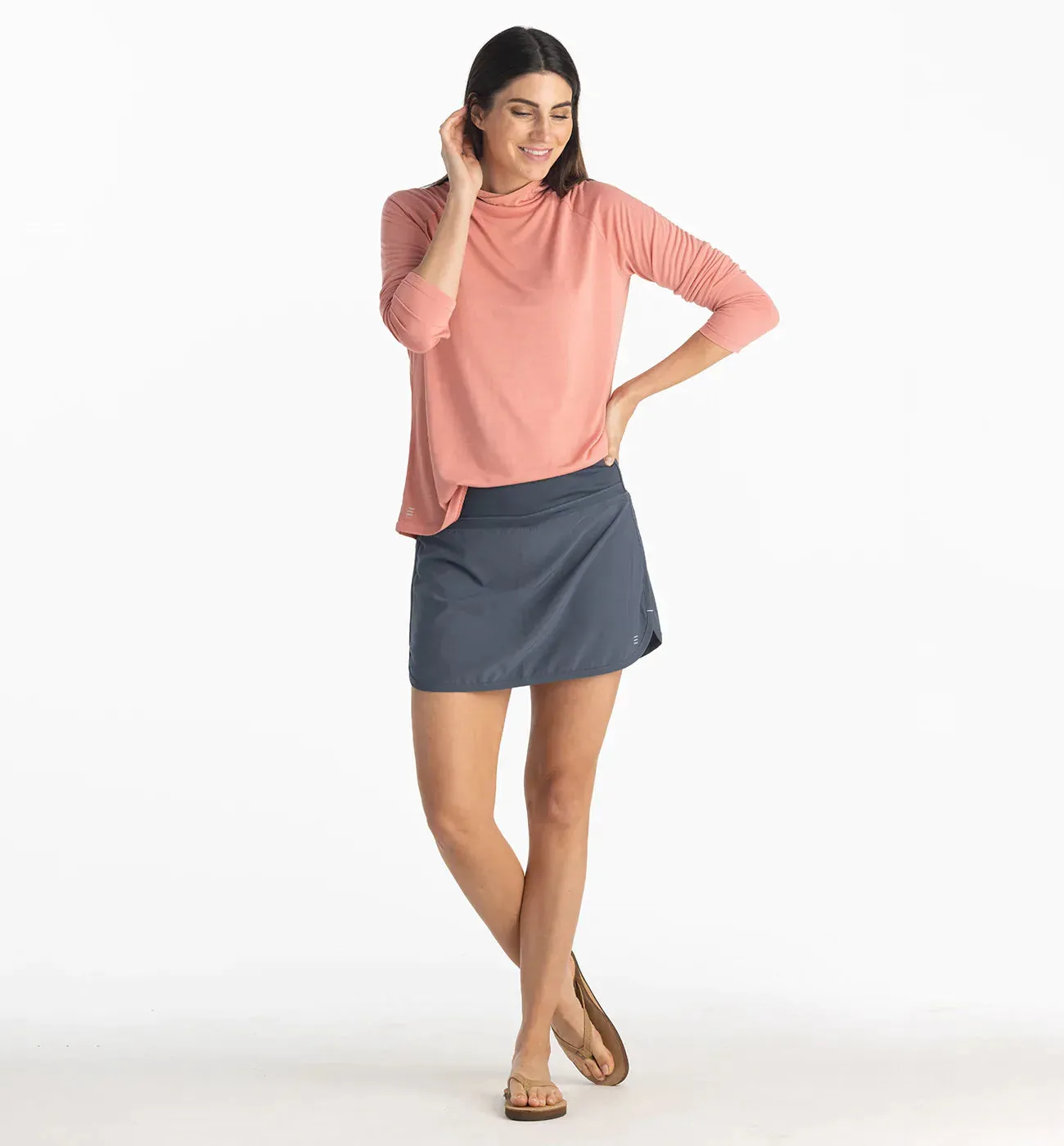 FREE FLY BAMBOO LINED BREEZE SKORT - BLUE DUSK