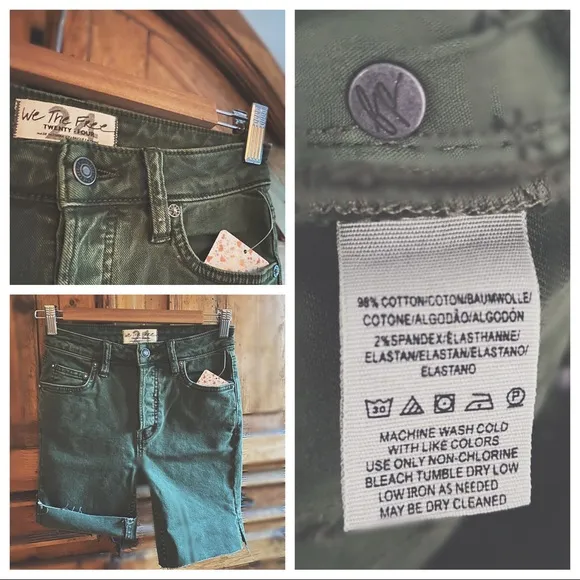 Free People army green shorts