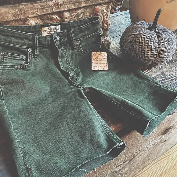 Free People army green shorts