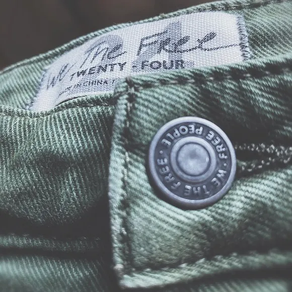 Free People army green shorts