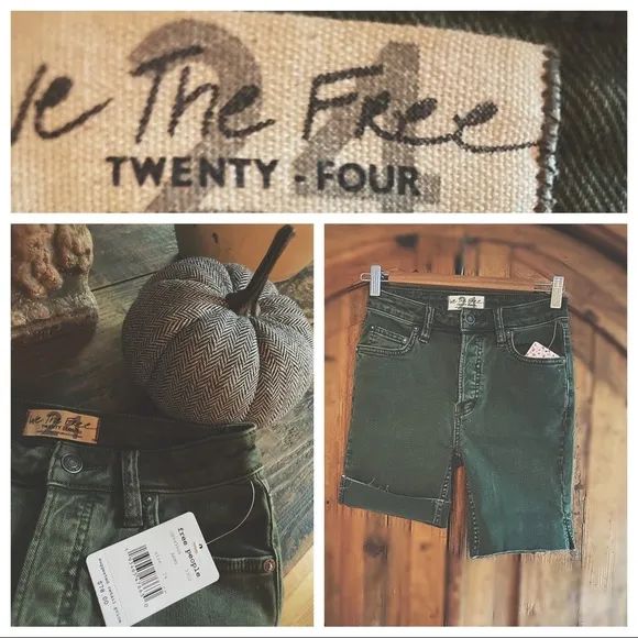 Free People army green shorts