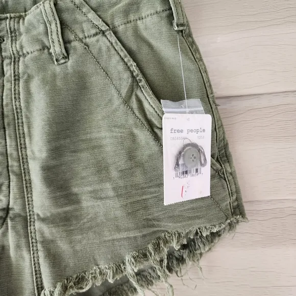 Free People army green shorts