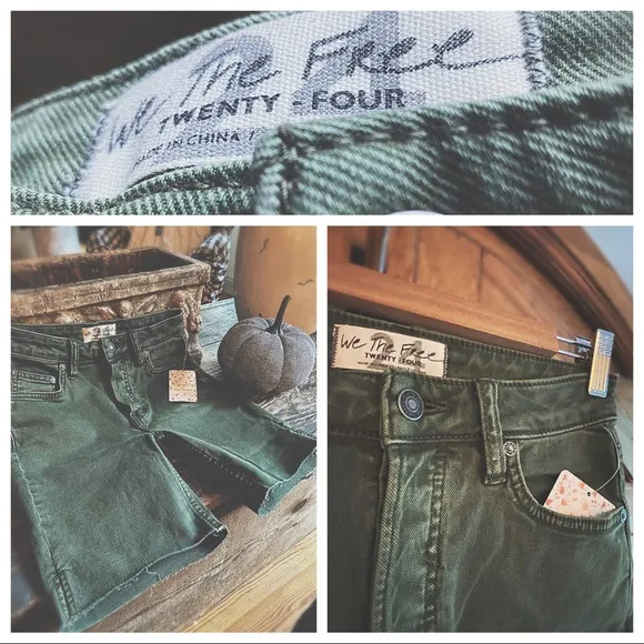Free People army green shorts