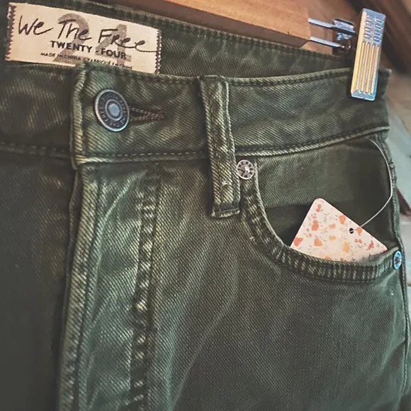 Free People army green shorts