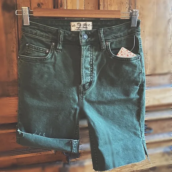 Free People army green shorts