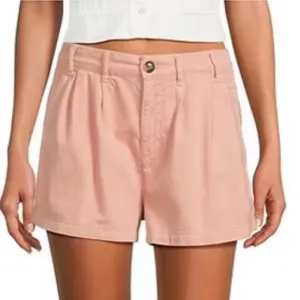 Free People Billie Mid Rise Pleated Chino Shorts
