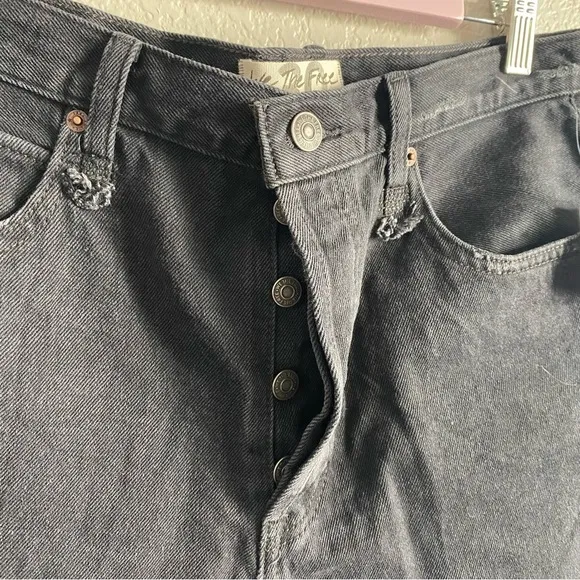 Free People Black Denim Shorts