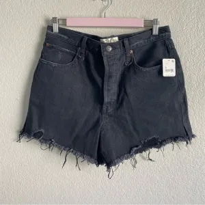 Free People Black Denim Shorts