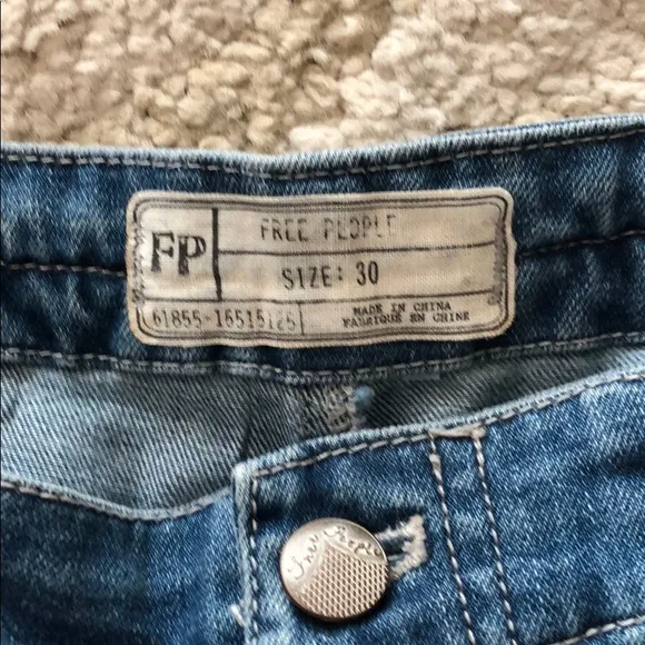 Free People Braided Waist Jean Shorts