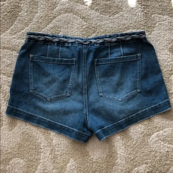 Free People Braided Waist Jean Shorts