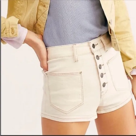 Free People Bridgette Shorts in Ecru NWT