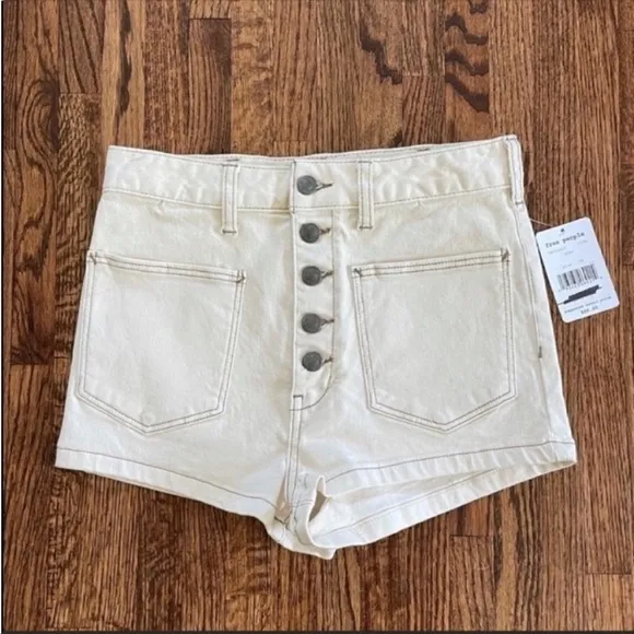 Free People Bridgette Shorts in Ecru NWT