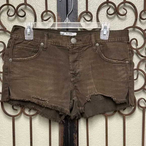 Free people brown denim shorts
