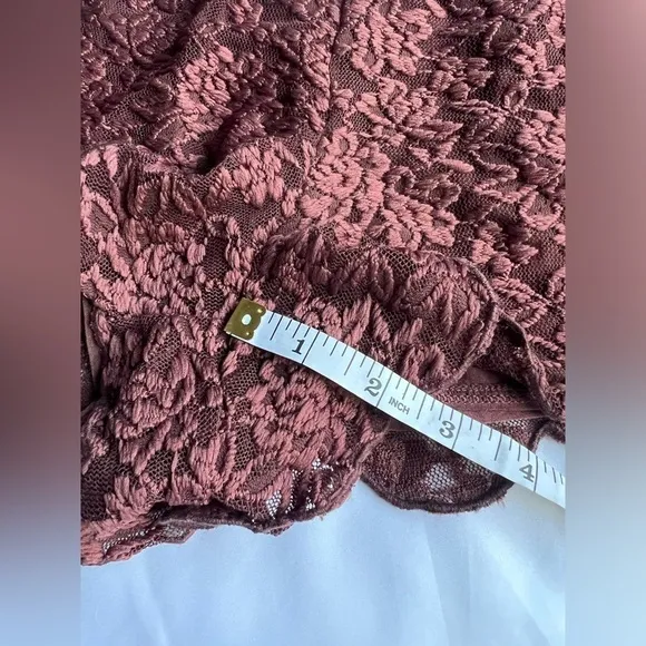 Free People Burgundy Brown Lace Shorts
