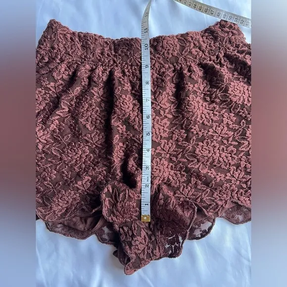 Free People Burgundy Brown Lace Shorts